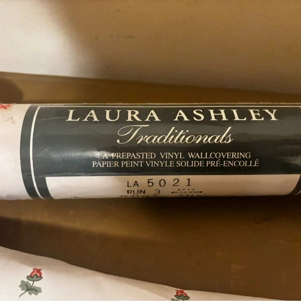 Laura Ashley White and Red Floral Gift Wrap